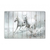 Картина на досках ZOO  — Бегущие лошади