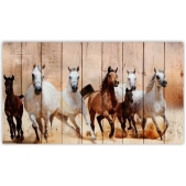 Картина на досках ZOO  — Скачущие лошади