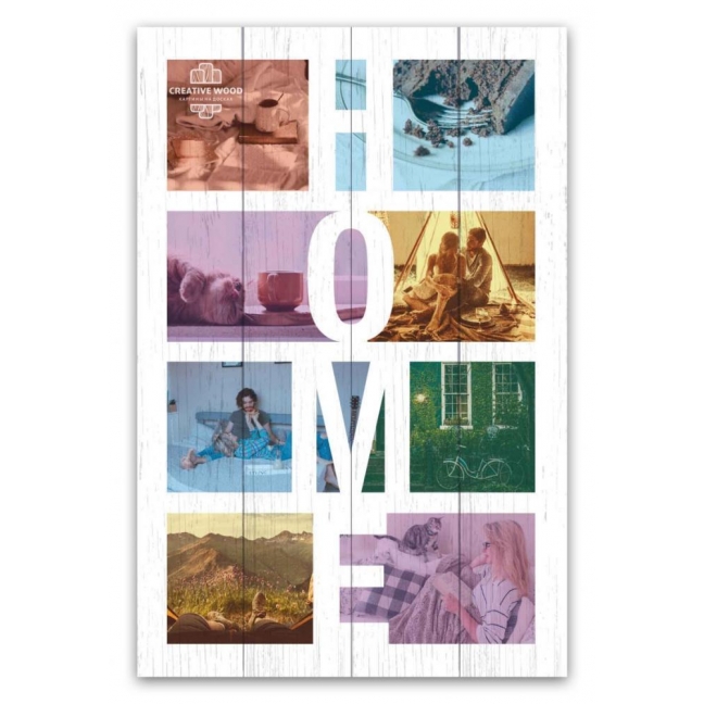 Картина на досках коллаж - HOME