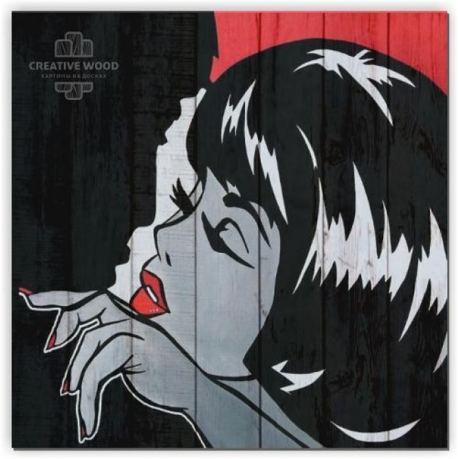 Картина на досках Pop-art - Пара комиксы
